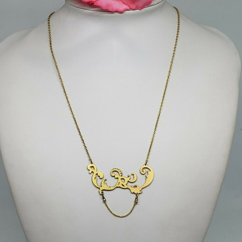 SALE! SHLOMIT OFIR Pendant Chain Necklace Gold Tone Layering Choker